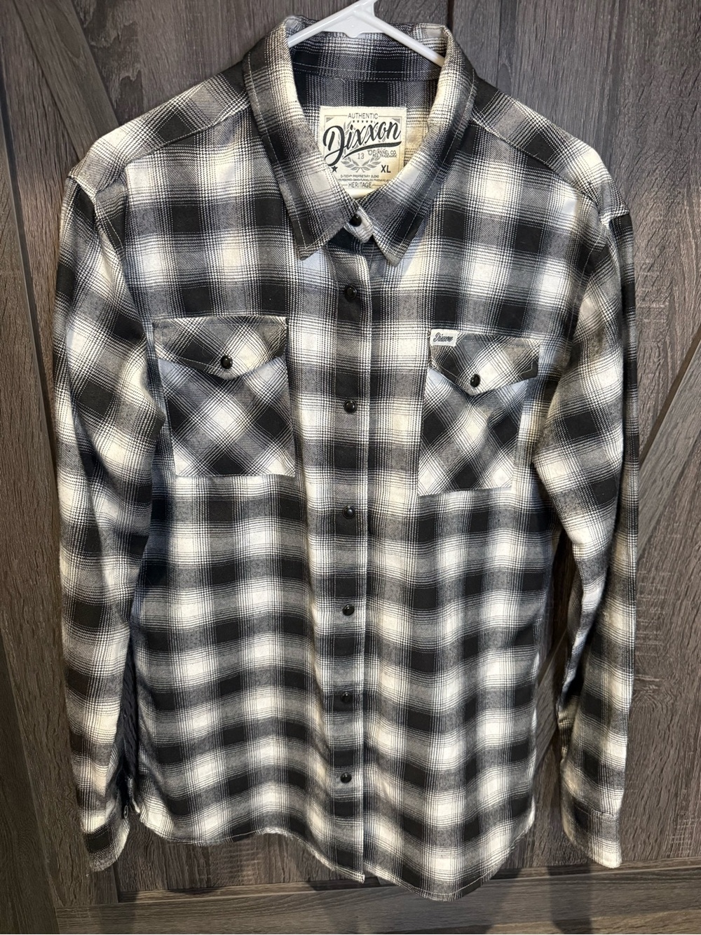 DIXXON Black & White Plaid Button-Down Shirt